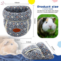 YUEPET Guinea Pig Bed Cuddle Cave, Warm Fleece Hideout - Grey Star / 1PCS - image 2
