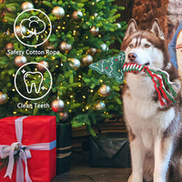 Christmas Dog Toys, Durable Crutch Bone Rope Toys 4 Pack - Christmas Tree & Ball & Candy & "8" - image 4