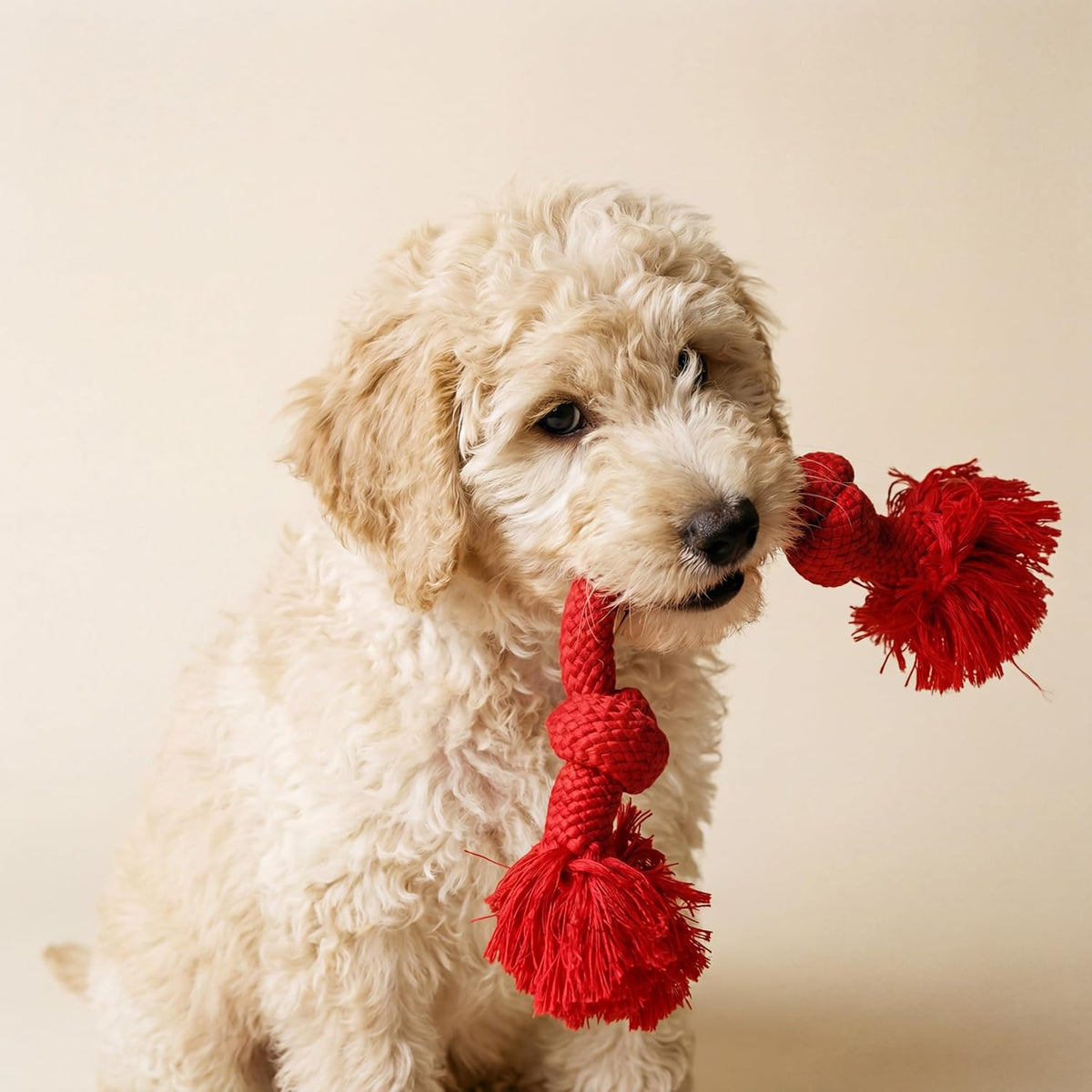 Playology Tug Rope Dog Toys for Large Dogs, Peanut Butter Scent - Medium / Beef - image 2