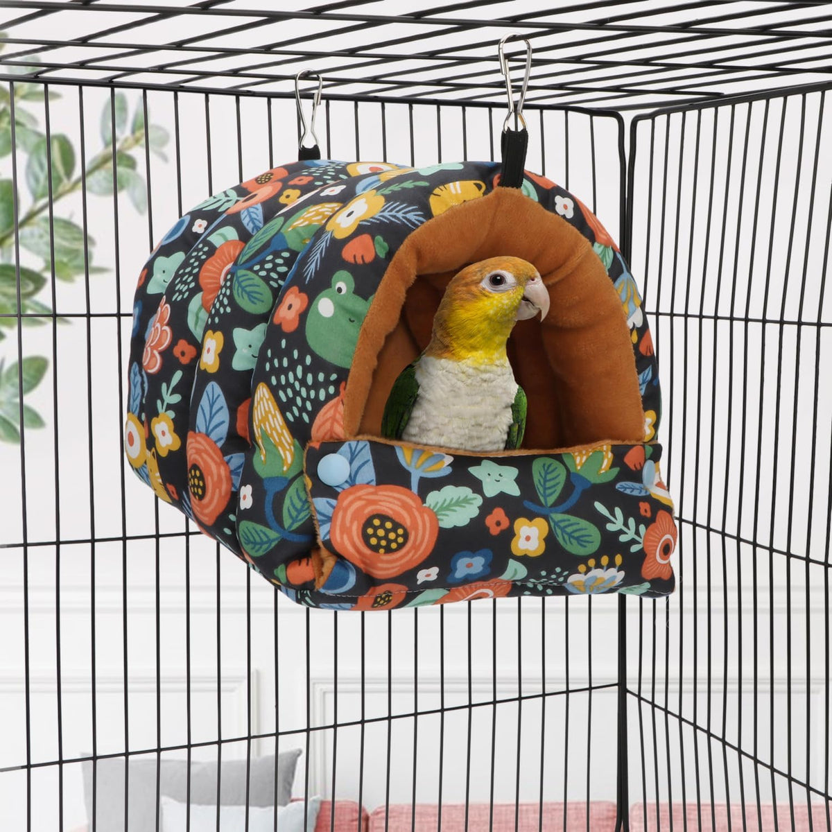 Wontee Bird Nest House Winter Warm Snuggle Hut Bird Bed Hanging - Medium / Black - image 2