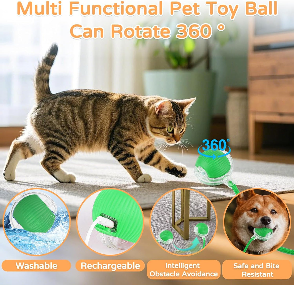 2025 New 3Pack Cat Ball Kitten Toys for Indoor Interactive Kitty Ball - 1PK - image 3