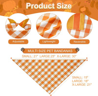 Fall Dog Bandanas Large 3PCS - 26-OBB plaid / Small - image 3