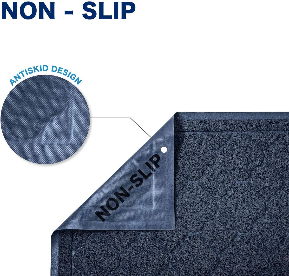 Cat Litter Box Mat, Kitty Premium PVC Pad, Durable Trapping Rug - #09 Midnight Blue / Medallion/47 x 36 Inch - image 4