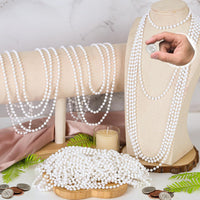 Huskein Bead Necklace, 33" Colorful Mardi Gras Beads Necklaces - White / 12 - image 4