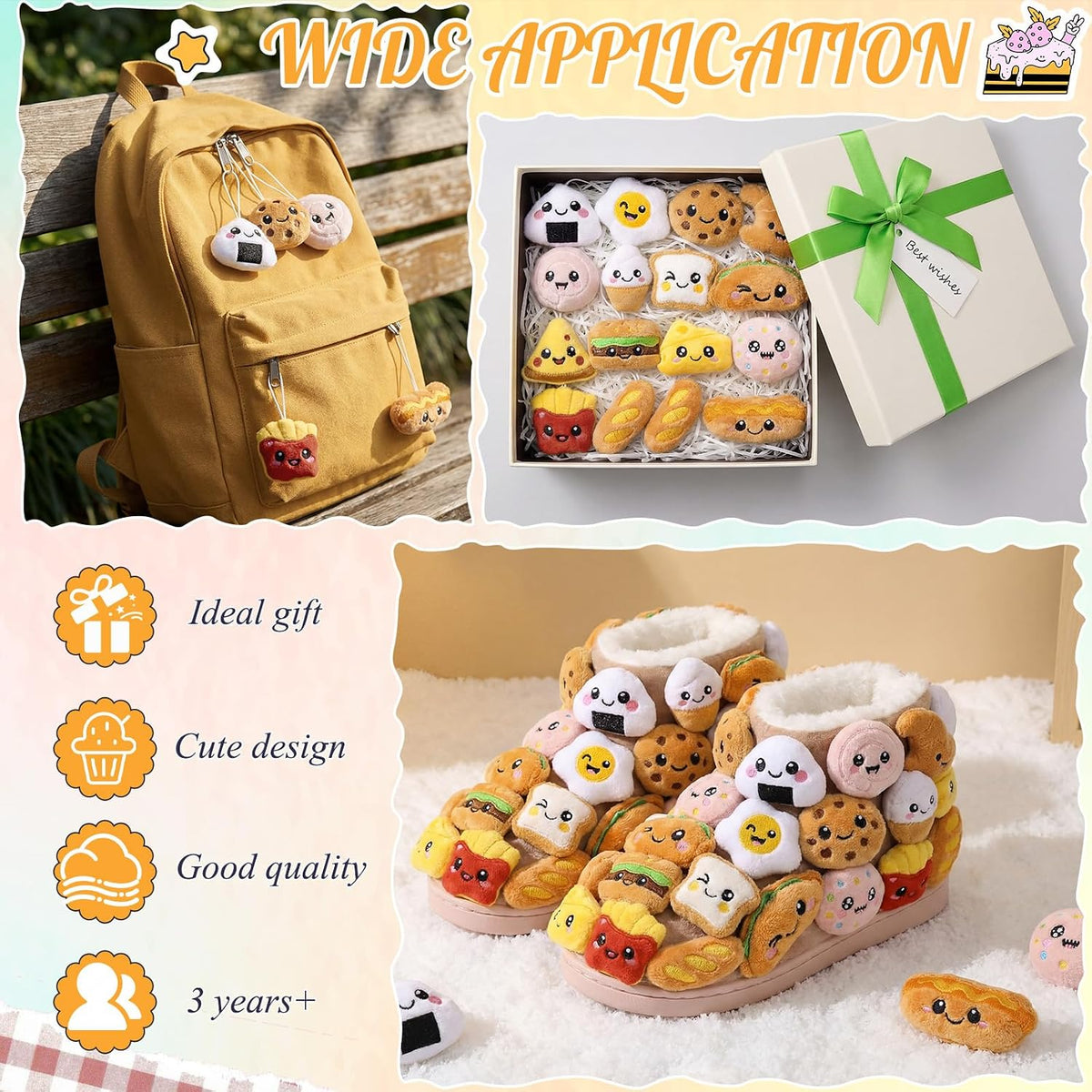 Libima 150 Pcs Mini Stuffed Animals Keychain, Plush Toys - 60 / Dessert - image 4
