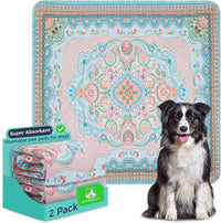 Aitmexcn Washable Pee Pads for Dogs, 2Pack Super Absorbent Reusable Puppy Pads ,100% Waterproof, Leak-Proof Whelping Pads Non-Slip Dog Mats for Floor Protector,Couch Cover, Crate, Potty Training 41x41