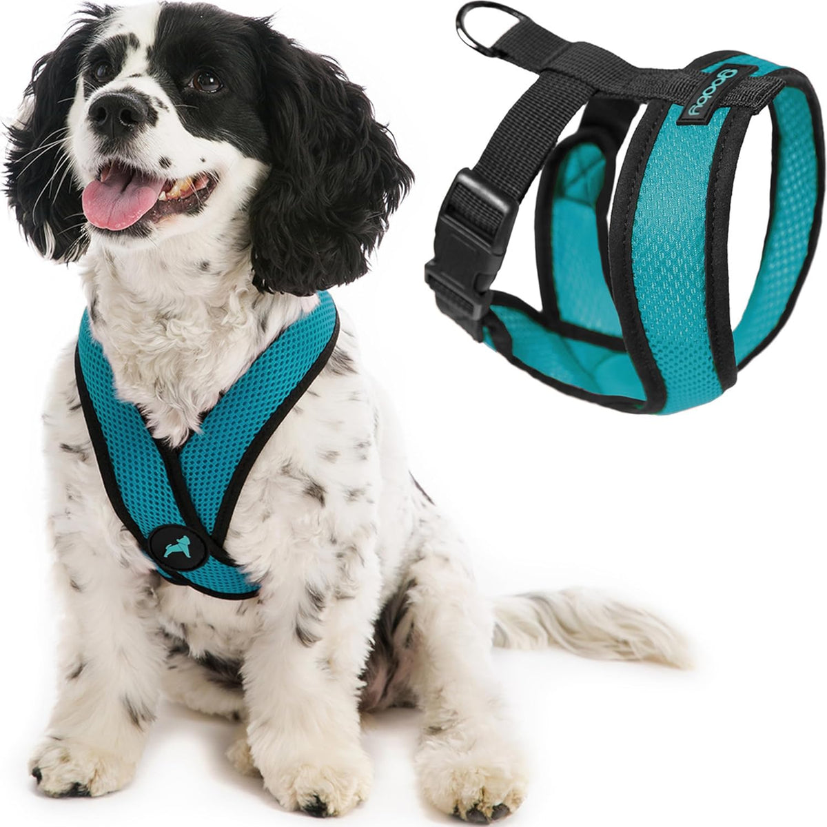 Gooby Comfort X Head-in Dog Harness, Choke-Free - Medium Chest (14.25-18.75") / Turquoise