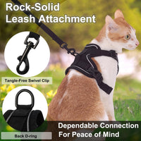 Cat Harness and Leash, Reflective Cat Harness Escape Proof for Walking, Adjustable Kitten Harness - Large / Turquoise - image 4