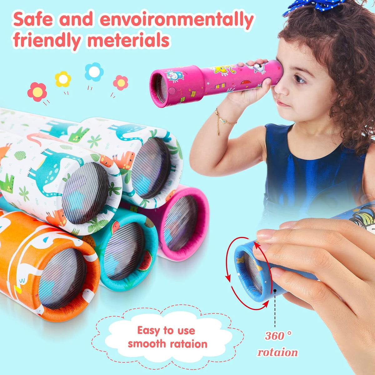 Chivao 20 Pcs Classic Kaleidoscopes Educational Toys for Party Favors - Flamingo - image 3