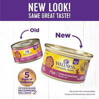 Wellness Complete Health Pate Adult Wet Cat Food, Natural, Protein-Rich, Grain Free, 3 Ounce, 24 Pack, (Chicken & Lobster)