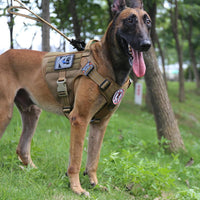 Tactical Dog Harness for Large Dogs, Reflective No Pull Dog Vest - Large (Pack of 1) / Brown - image 4