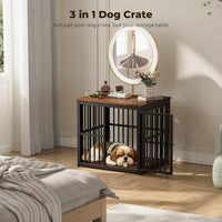 Lyromix 48'' XXL Dog Crate Furniture with 3 Doors for Large Dogs – Essentials for Dogs - Walnut / 26.9"L x 20.9"W x 24.0"H - image 4