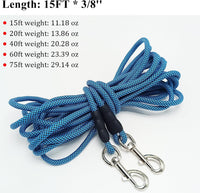 Long nylon rope dog tether with clasps at both ends, 15 to 75 ft - view 3