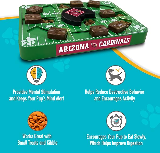Pets First NFL Arizona Cardinals Puzzle Toy, Puzzle Treat Dog Toy, Interactive Dog Treat Toy, Dog Puzzle