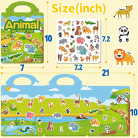 6 Sets Reusable Sticker Book for Toddlers 3-6 - Farm+Vehicles+Animal - image 3