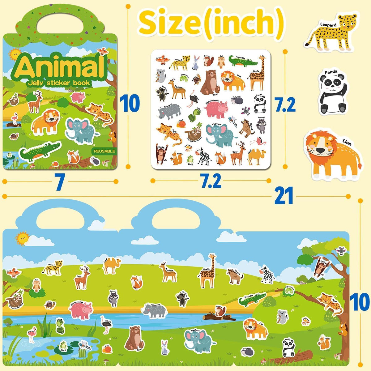 6 Sets Reusable Sticker Book for Toddlers 3-6 - Farm+Vehicles+Animal - image 3