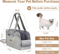 Dog Purse Carrier for Small Dogs Cats Rabbits Up to 12lbs - Grey-Furry - image 2
