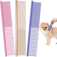 3 Pcs Stainless Steel Grooming Combs for Matted and Tangled Long Hair - Pet Guide Clippers for Dog and Cat