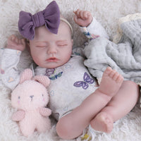 EKOKIZ blue reborn baby doll dress set with hairband and shoes for 17 to 20 inch dolls - view 4