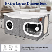 Extra Large Cat Beds for Indoor Cats - Grey / Extra Large - image 2