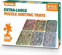 Nariolar extra-large stackable puzzle sorting trays in 6 colors - view 3