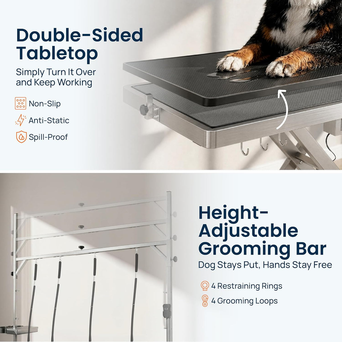 Professional Electric Dog Grooming Table, Heavy Duty - STAINLESS STEEL / 49" - image 3