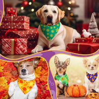 Preboun 100 Pcs Fall Paw Print Dog Bandanas Bulk - Holiday / 25.6 x 17.7 x 17.7 Inch - image 2