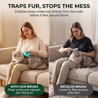 Self Cleaning Slicker Brush for Dog and Cat Shedding – Essentials for Dogs - Aqua Green - image 3