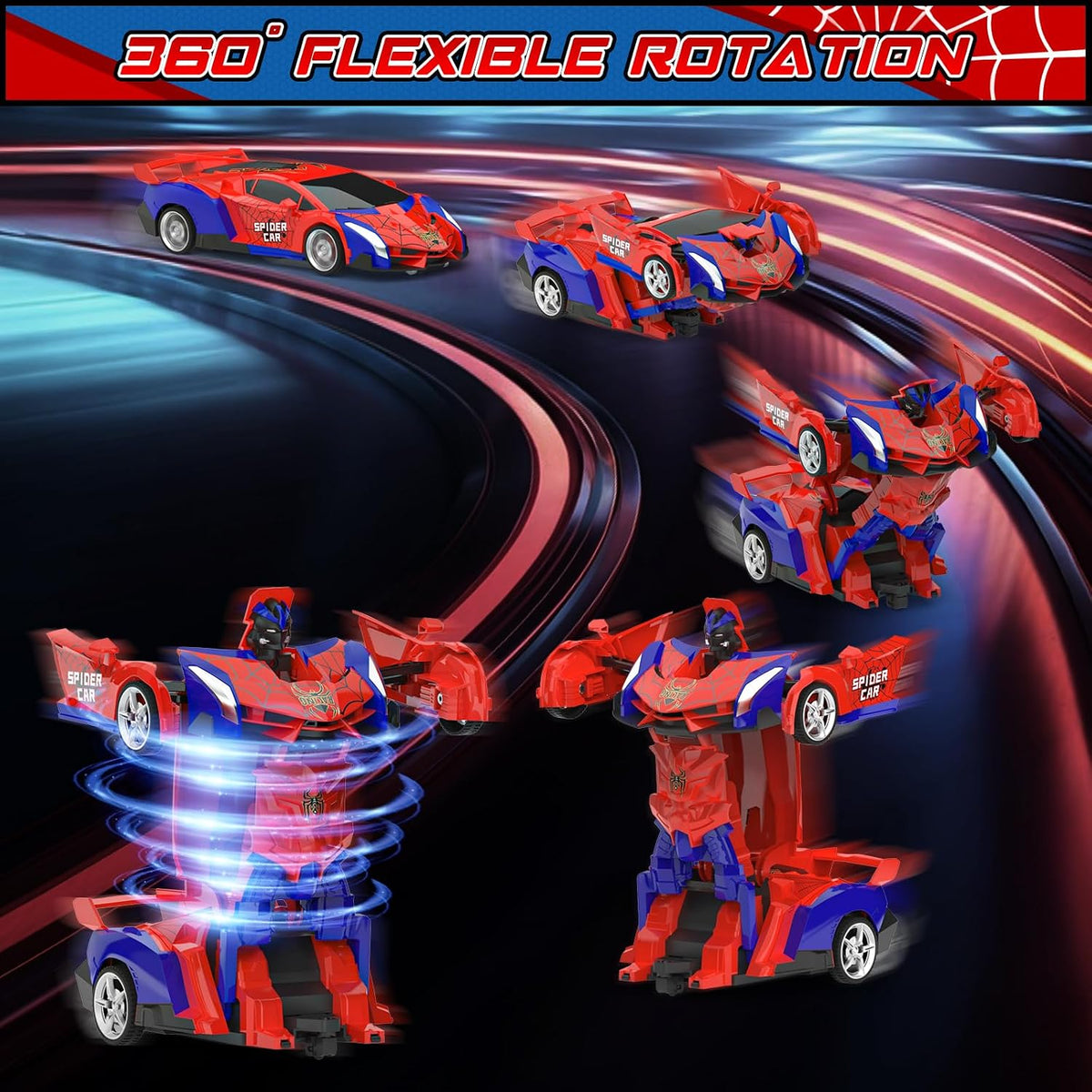 BLUEJAY Transform RC Cars for Boys 3-12 - Red - image 2