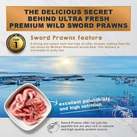 Ultra Fresh Monster Fish Food, Wild Sword Prawns, Floating Sticks for Oscars, Bass, Large Cichlids and Tropical Fish, Carnivorous Jumbo Stick 3.53 oz