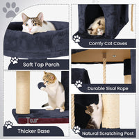 58.5inch Large Cat Tree Tower Condo for Indoor Cats - 58.5in / Light Black - image 4