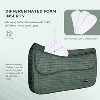 Tackmore Western Saddle Pad Adjustable with Side Pockets and Foam Inserts Shock-Absorbing Riding Pad