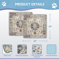 Washable Pee Pad for Dogs - Vintage Medallion / 36" x 36" (2 Pack) - image 2