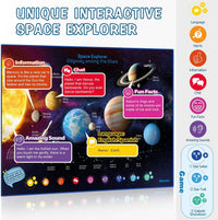 Qiaojoy Bilingual Interactive World Map for Kids Learning Educational - World Map& Space Poster - image 2