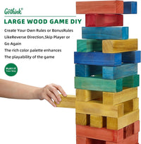 GOTHINK Giant Tumble Tower Game - Colorful / XL- Up to 5.5FT - image 4
