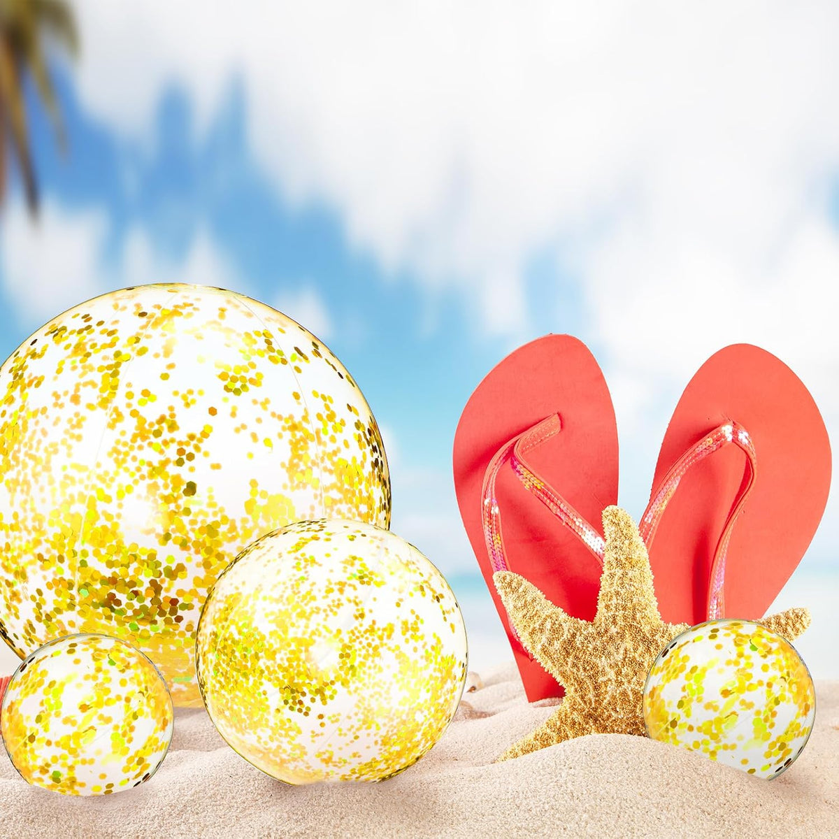 Sratte clear inflatable beach balls in 24, 16 and 5 inch sizes - view 21