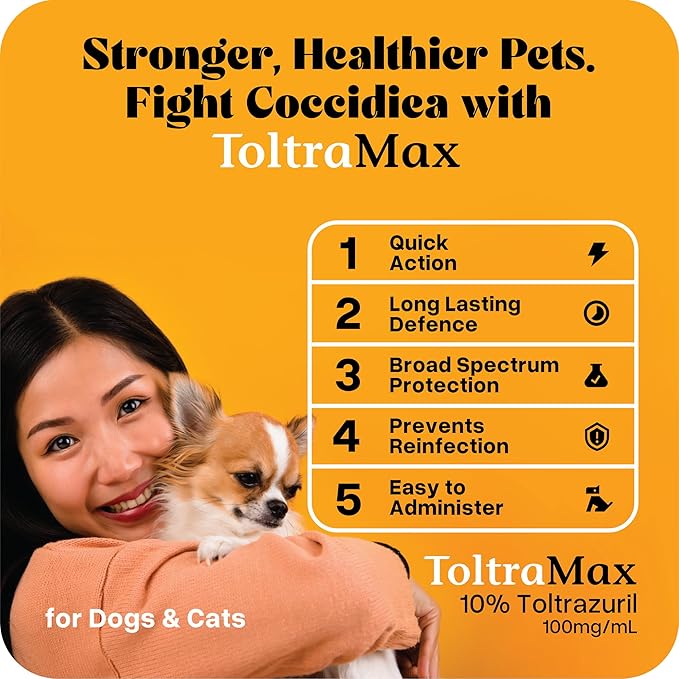 Toltrazuril 10.0% for Horses, Dogs, Cats, 120mL/4 Ounce, for Non-Food Chain Animals, Chicken