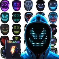 JDBMAOYE LED Light Up Mask with Gesture Sensing - 50 Patterns By Gesture Sensing