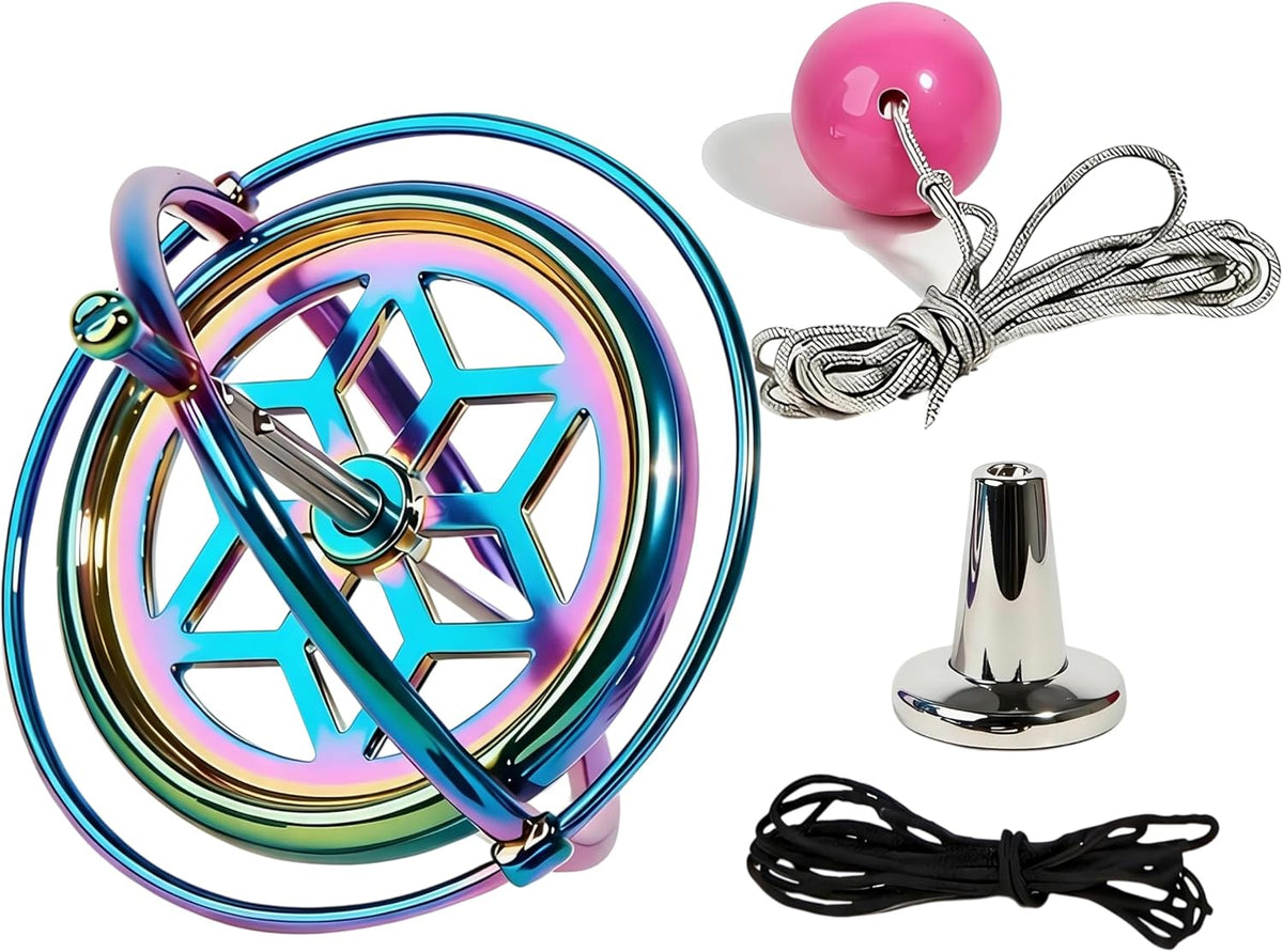 Joytech Precision Gyroscope Metal Anti-Gravity Spinning Top Balance - Colorful