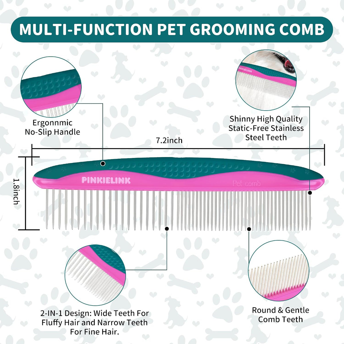 Professional Dog and Cat Grooming Scissors, Pet Grooming Shears - Green 5 in 1 - image 3