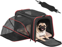 Petsfit Medium Expandable Cat Carrier for Air Travel - 18.9"L x 12.2"W x 12.2"H / Black