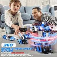 Dolanus Remote Control Car, Transform Robot, Boys Toys Gifts - Police-blue - image 4