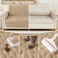 Smiry Waterproof Dog Bed Cover - Camel/Beige / Plaid / 30x70 Inch - image 4