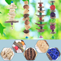 Bissap Bird Chew Toys, 5 Packs Parakeet Natural Wood Toys Parrot Hanging Cage Toy Bird Perch Stand for Small Bird Conure Cockatiel Parrotlet Lovebird Budgie