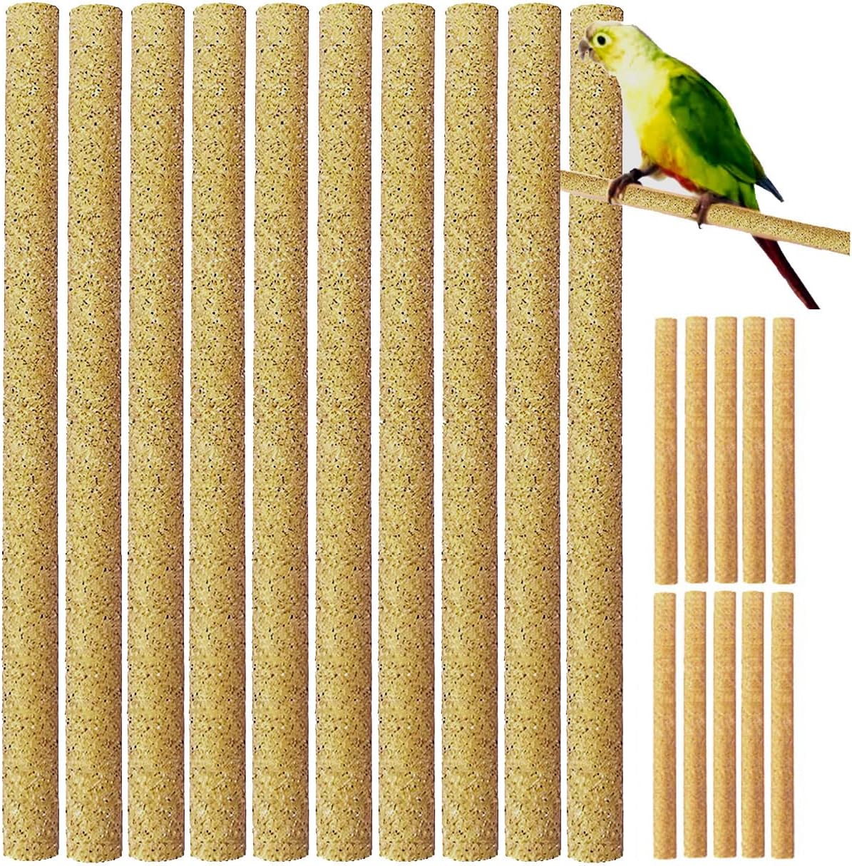 20Pcs Sand Perch Covers for Bird - Yellow / 40pcs 7.5" x 0.43"