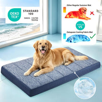 Dog Cooling Mat for Large Dogs, 35"x23" Memory Foam Pet Pad – Essentials for Dogs - Wander Blue / 35"L x 23"W x 3"H - image 2