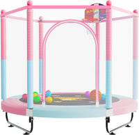 VGMiu 60" Trampoline for Kids - Pink/Blue / 5FT