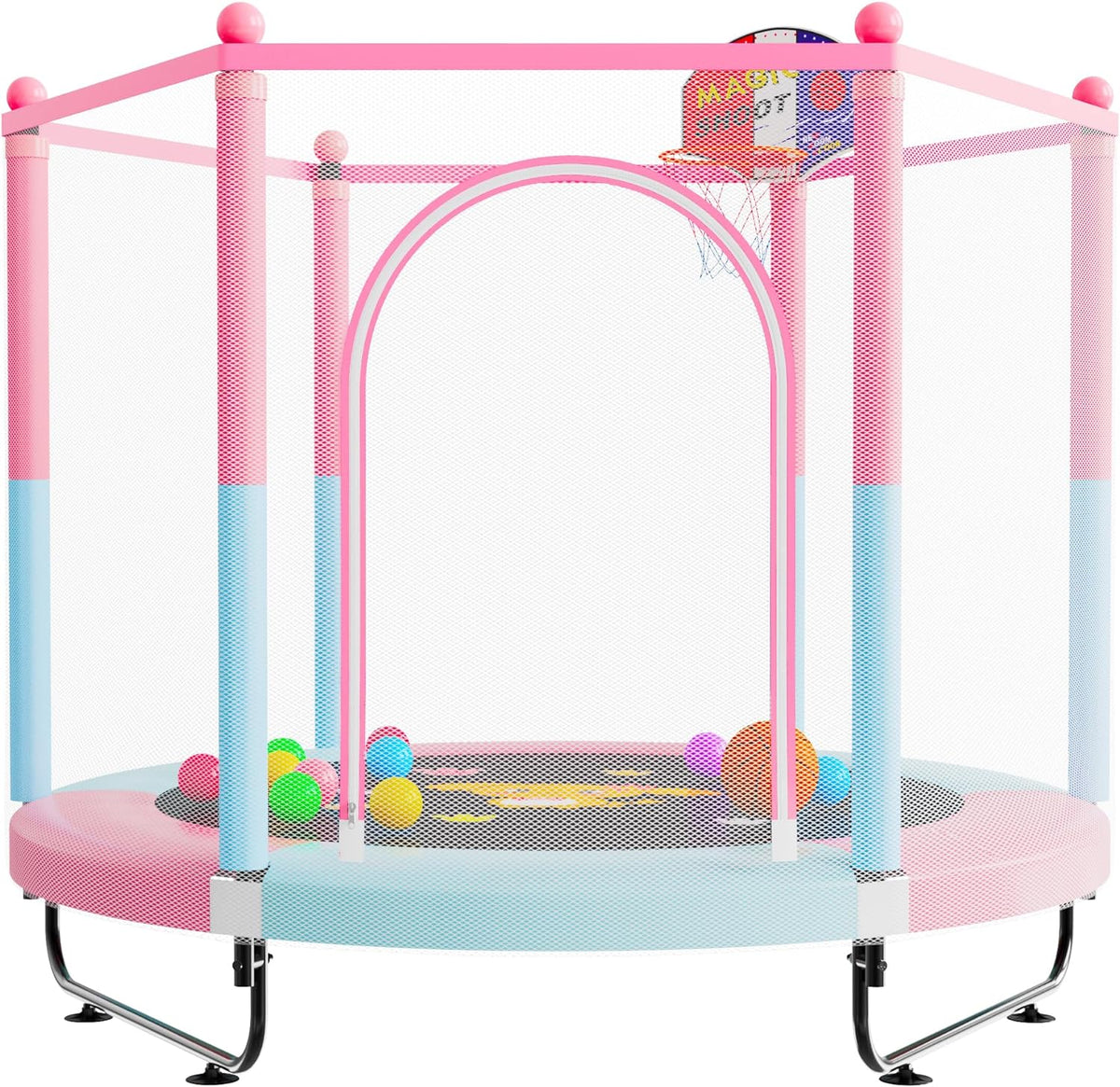 VGMiu 60" Trampoline for Kids - Pink/Blue / 5FT