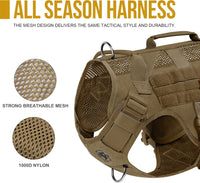 OneTigris No Pull Tactical Dog Harness for Medium Dogs - Brown / XL - image 2