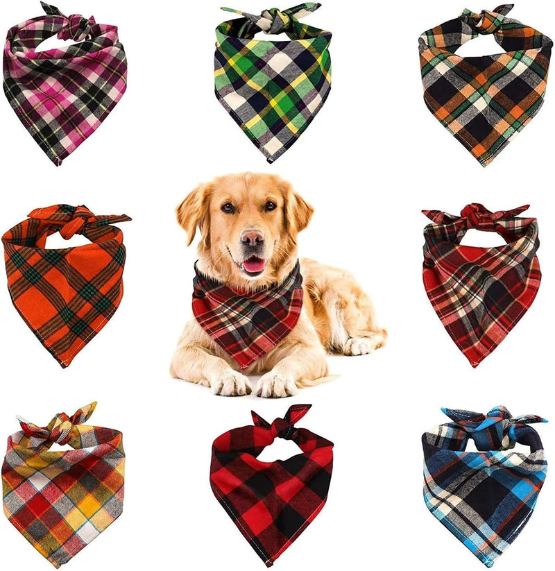 8 Pack Dog Bandanas Large - Large(23.6inch)